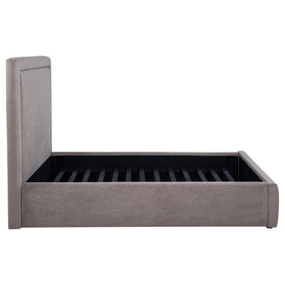 Lawson 54-inch Upholstered Full Panel Platform Bed Mushroom