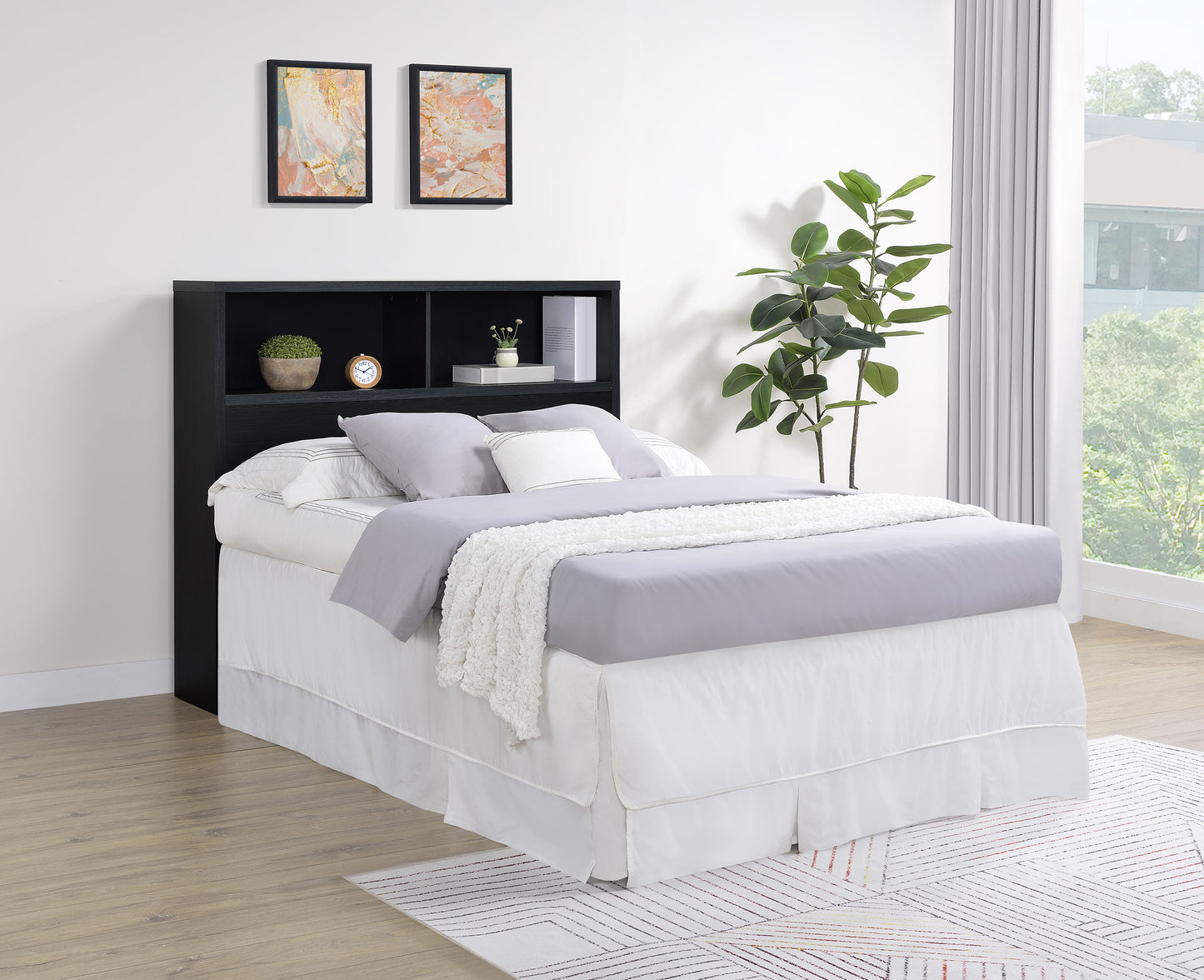 Westpark 49-inch Full Bookcase Headboard Black