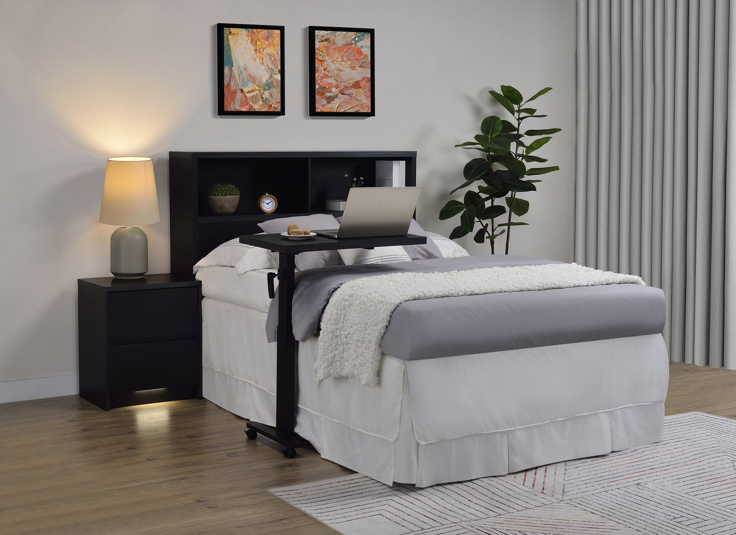 Westpark 49-inch Full Bookcase Headboard Black