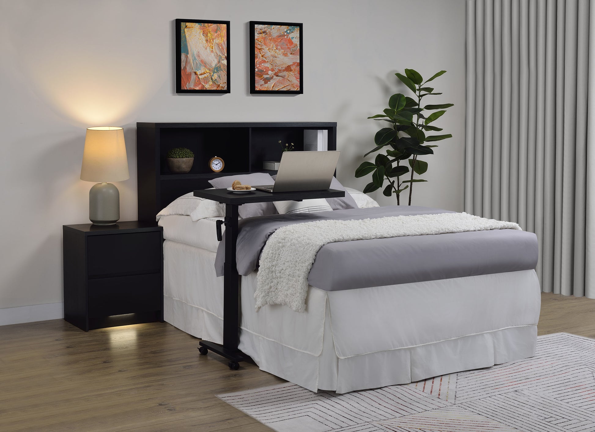 Westpark 49-inch Full Bookcase Headboard Black