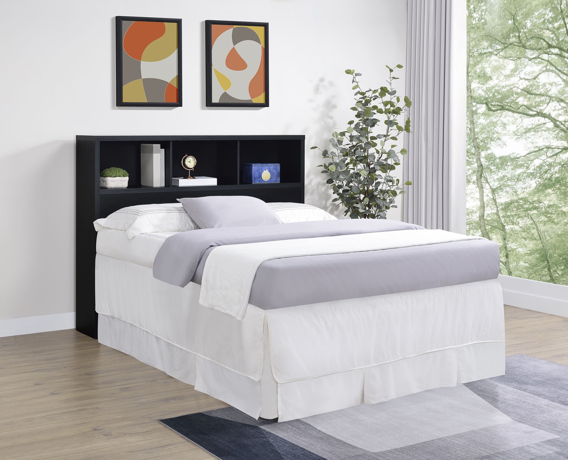 Westpark 49-inch Queen Bookcase Headboard Black