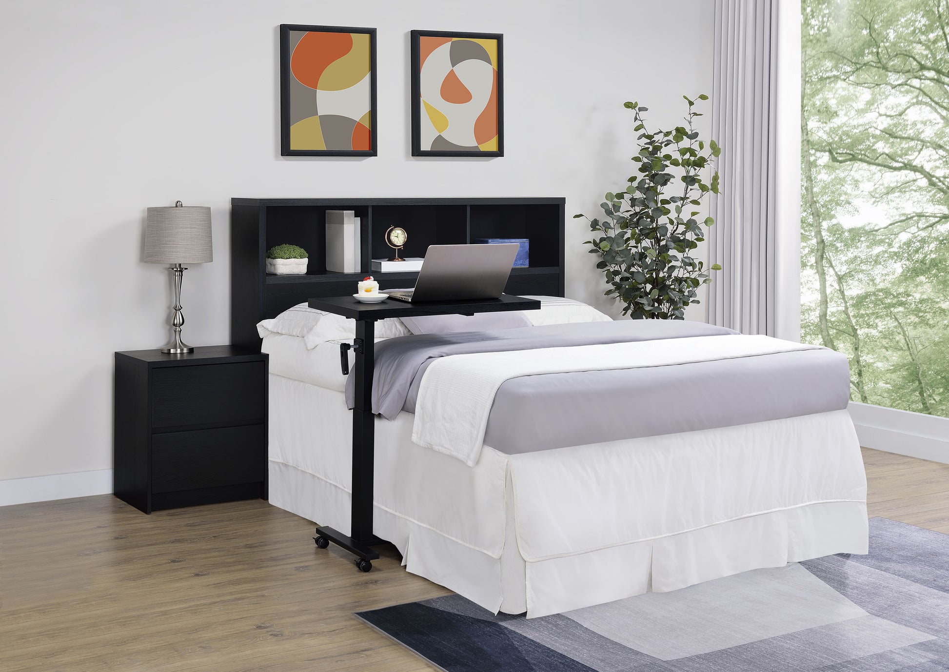 Westpark 49-inch Queen Bookcase Headboard Black