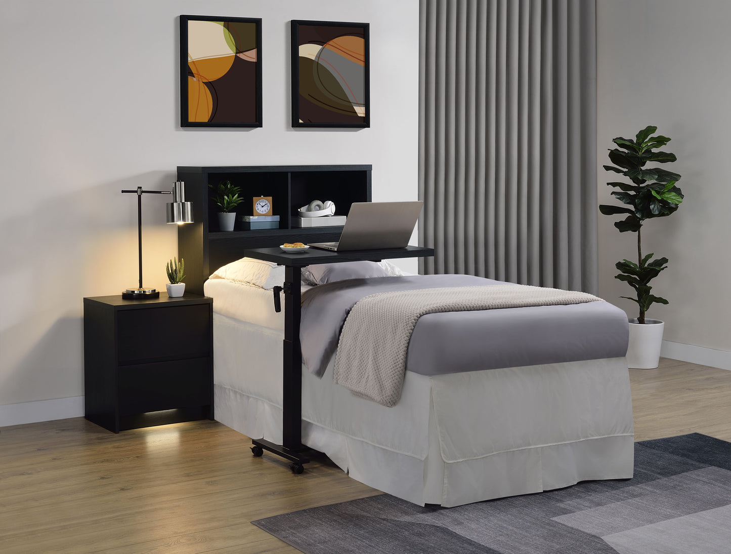 Westpark 49-inch Twin Bookcase Headboard Black