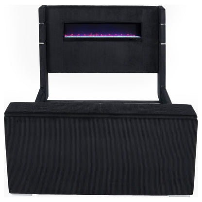 Tisdall California King Flame Visualizer TV Bed Black