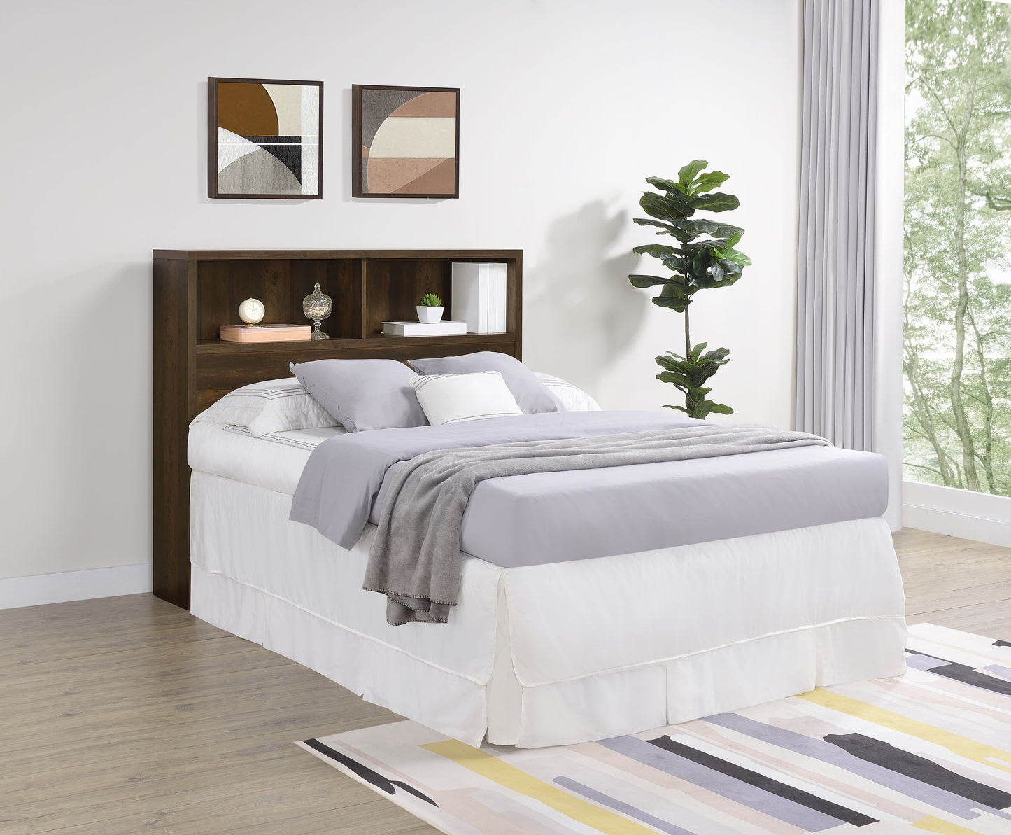 Westpark 49-inch Full Bookcase Headboard Dark Pine