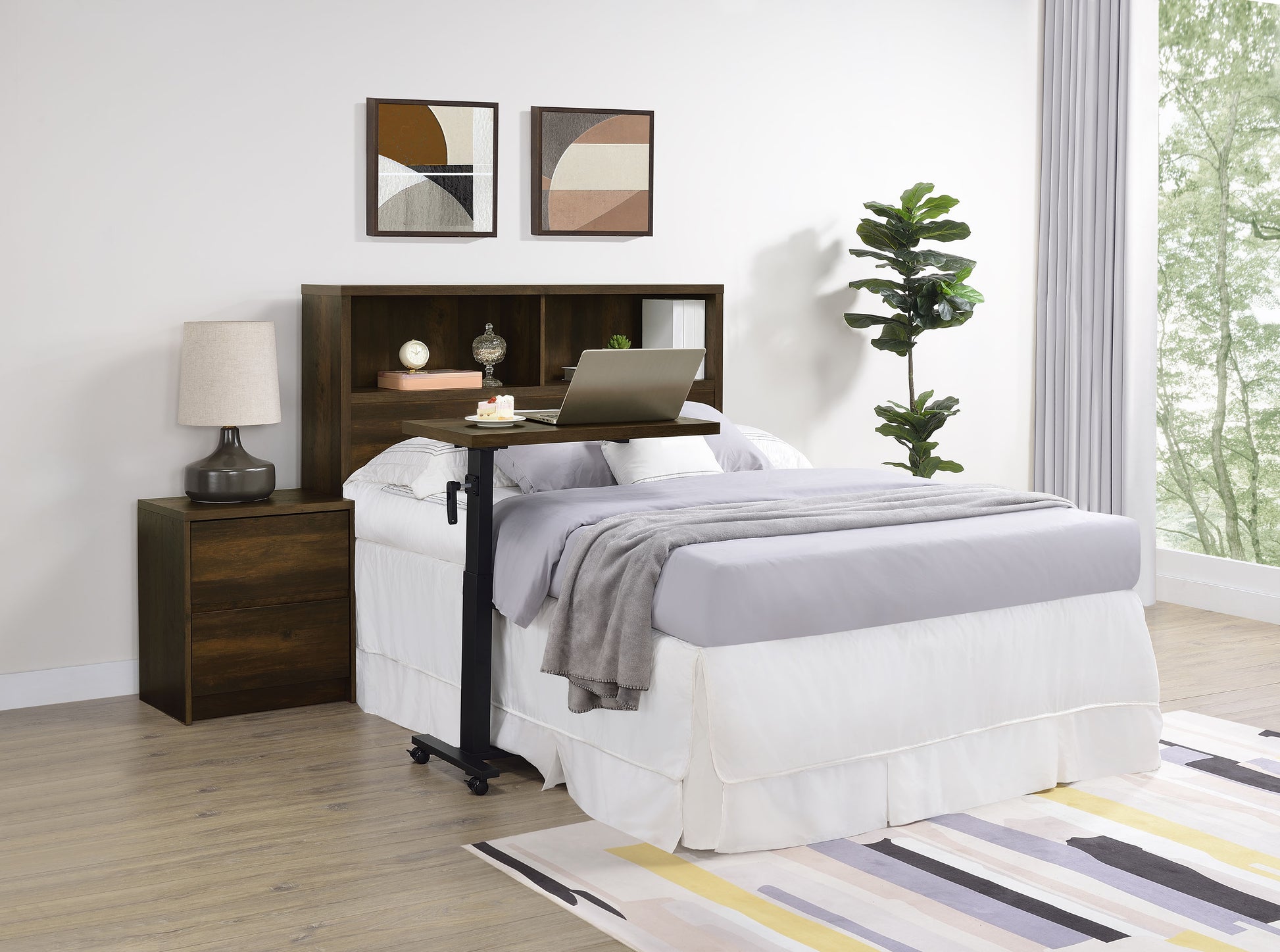 Westpark 49-inch Full Bookcase Headboard Dark Pine