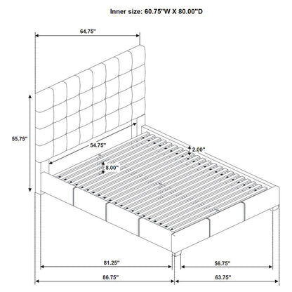 Medley Genuine Leather Queen Panel Platform Bed Black