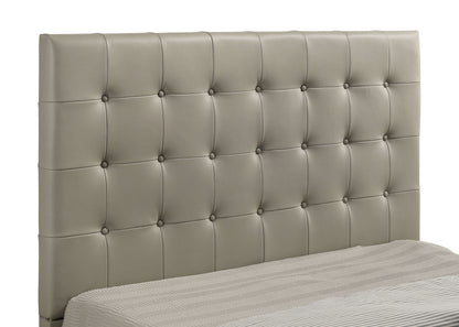Medley Genuine Leather Queen Panel Platform Bed Tan