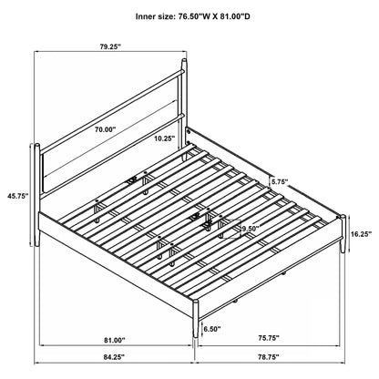 Mason 46-inch Eastern King Panel Platform Bed Light Brown