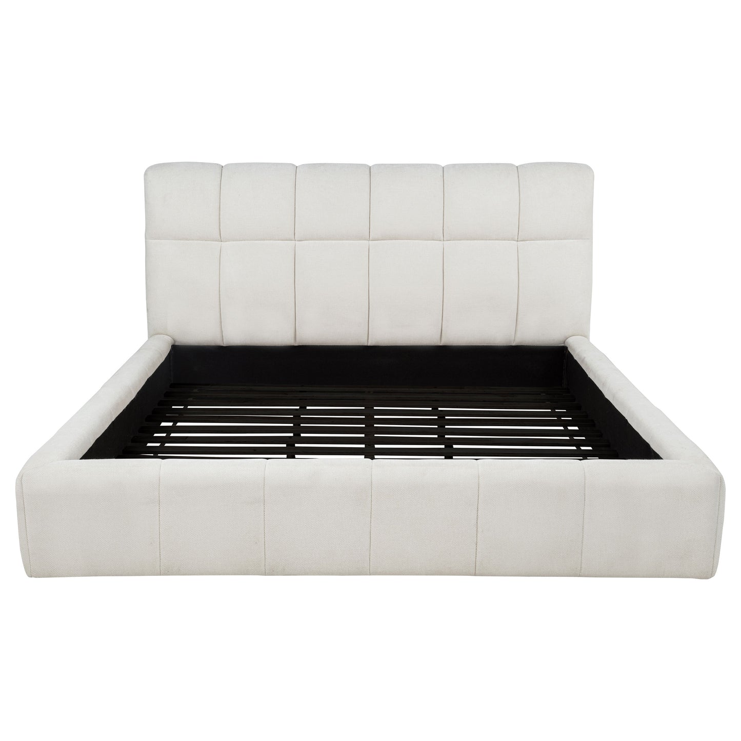 Nollet 48-inch Upholstered Eastern King Platform Bed Cream