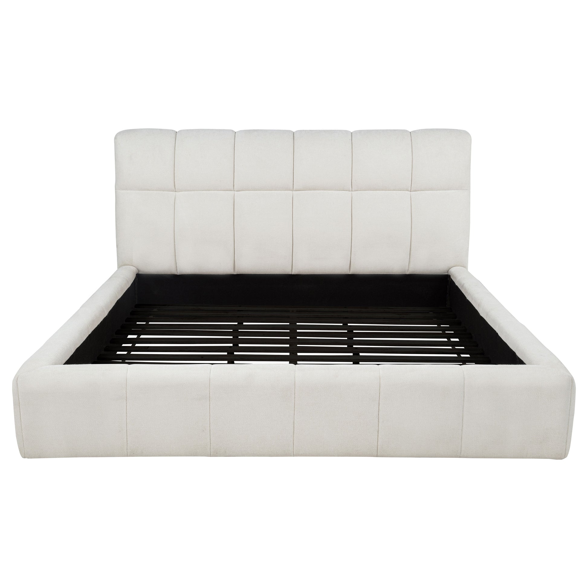 Nollet 48-inch Upholstered Eastern King Platform Bed Cream