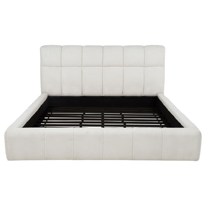 Nollet 48-inch Upholstered Eastern King Platform Bed Cream