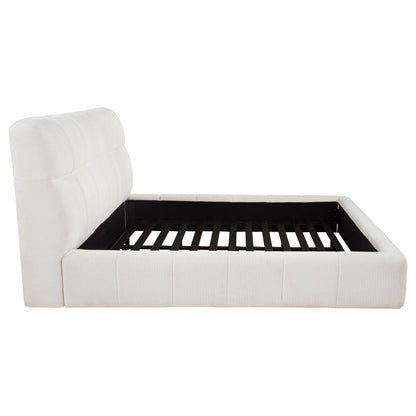 Nollet 48-inch Upholstered Eastern King Platform Bed Cream