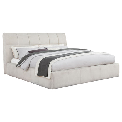Nollet 48-inch Upholstered California King Platform Bed Cream