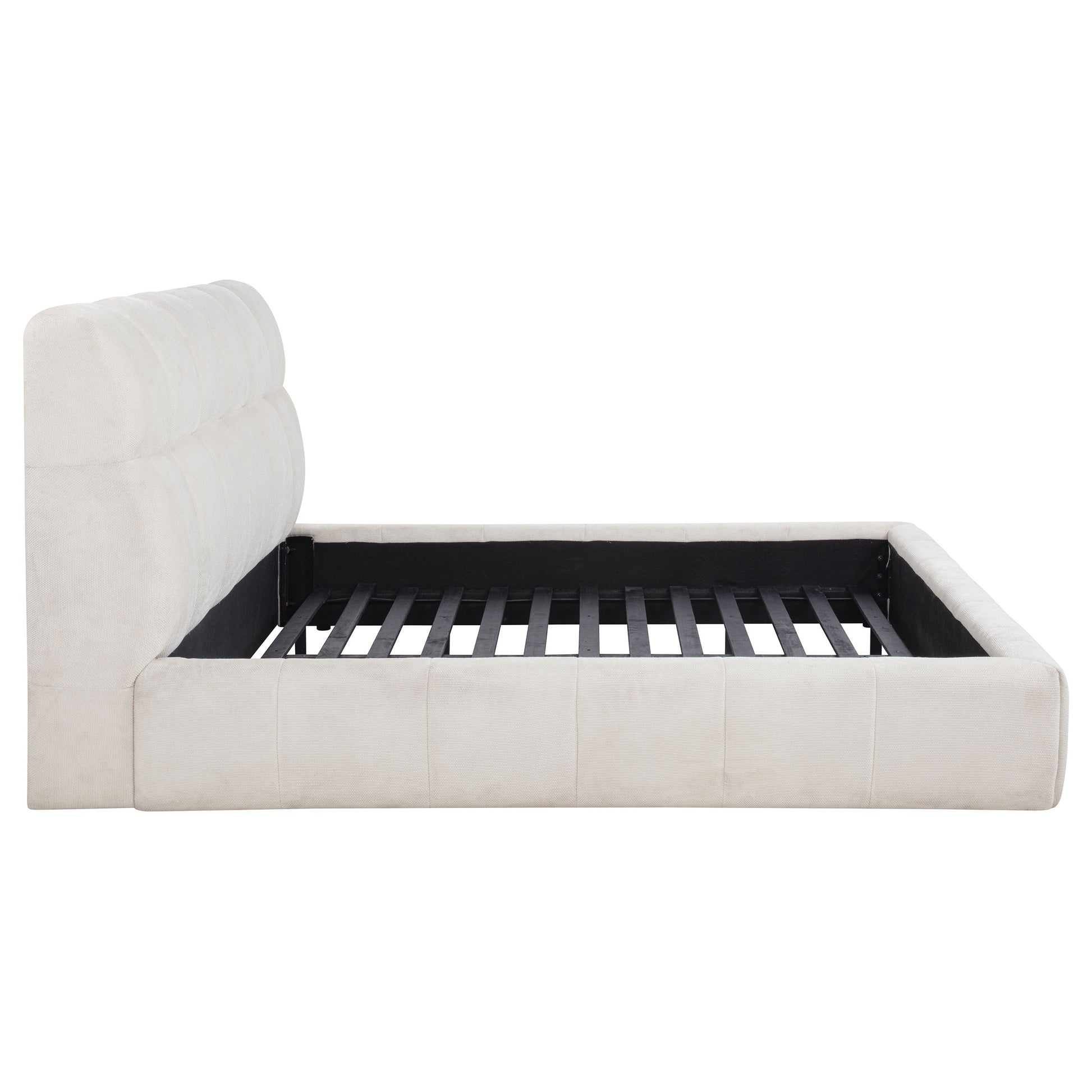 Nollet 48-inch Upholstered California King Platform Bed Cream