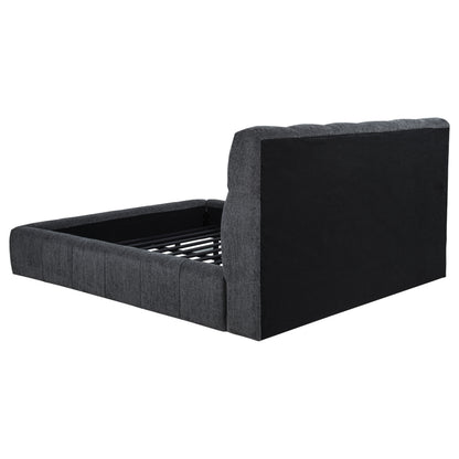 Nollet 48-inch Upholstered Eastern King Platform Bed Grey