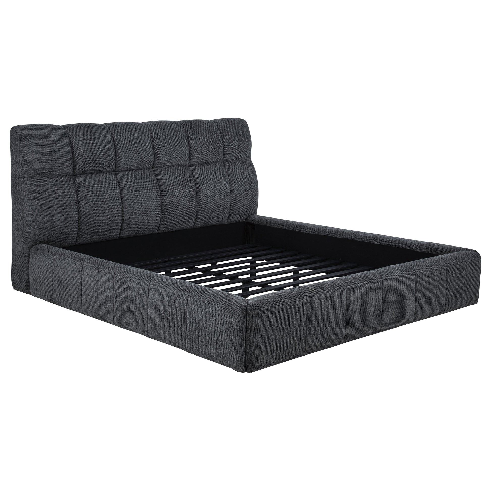 Nollet 48-inch Upholstered California King Platform Bed Grey