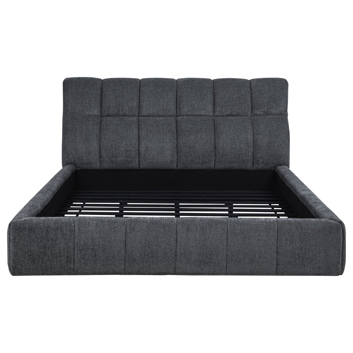 Nollet 48-inch Upholstered California King Platform Bed Grey