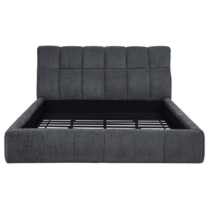 Nollet 48-inch Upholstered California King Platform Bed Grey