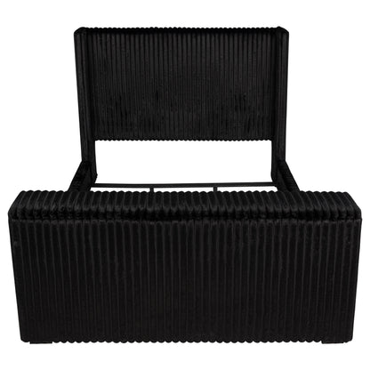 Centergrove Upholstered Eastern King Wingback TV Bed Black