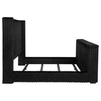Centergrove Upholstered Eastern King Wingback TV Bed Black
