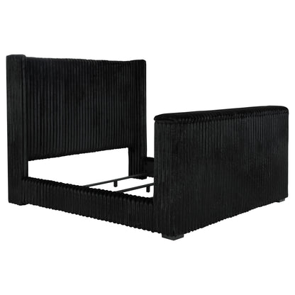 Centergrove Upholstered California King Wingback TV Bed Black