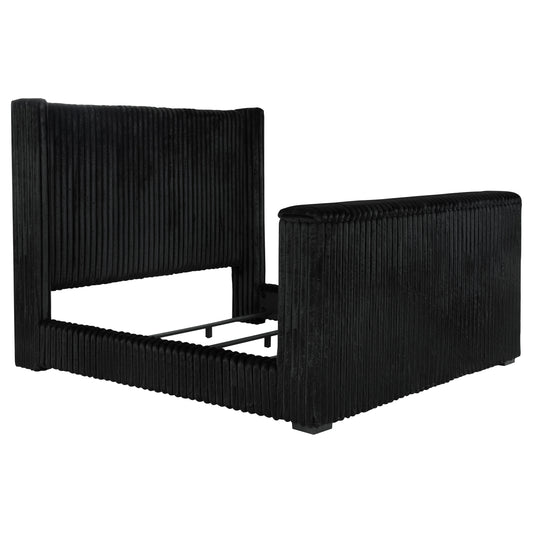 Centergrove Upholstered California King Wingback TV Bed Black - The Sleep Loft - Online Mattress Showroom NYC