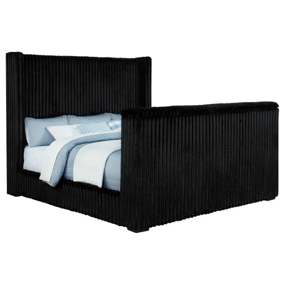 Centergrove Upholstered California King Wingback TV Bed Black