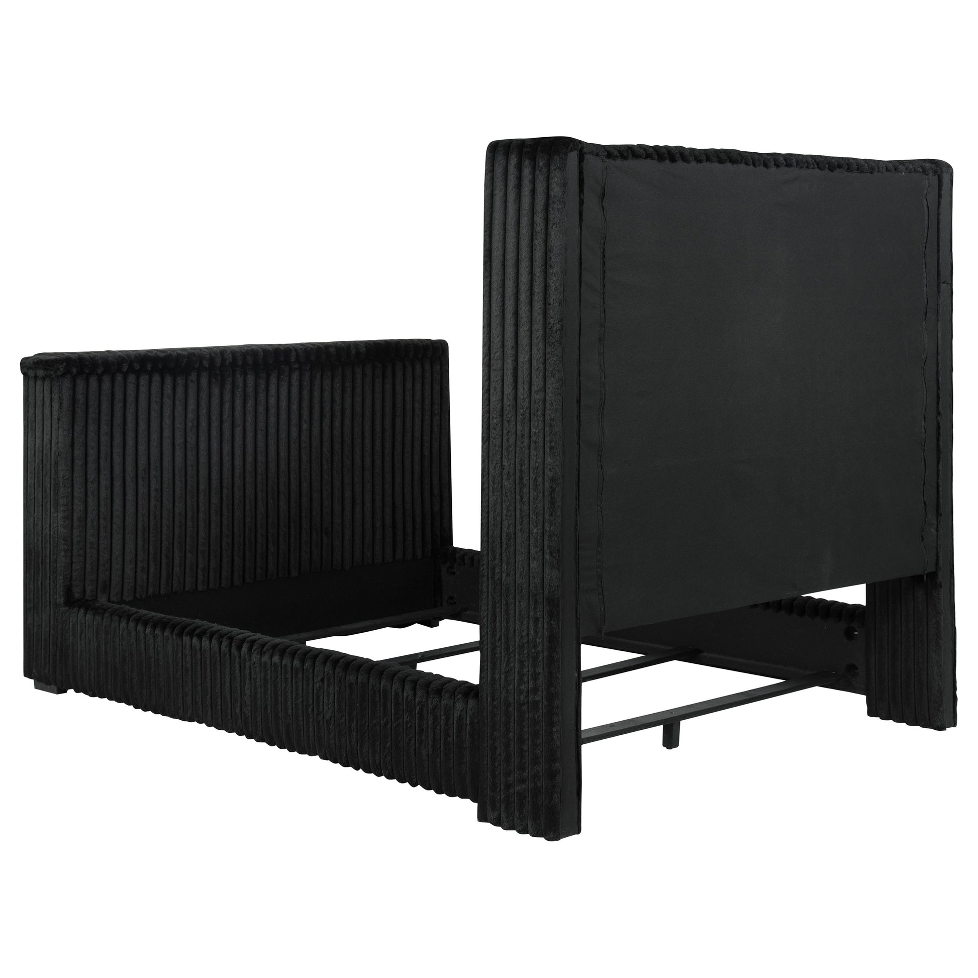 Centergrove Upholstered Queen Wingback TV Bed Black