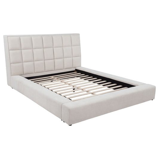 Dreux Upholstered California King Panel Platform Bed Cream - The Sleep Loft - Online Mattress Showroom NYC