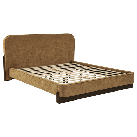 Baldacci Upholstered California King Platform Bed Curry and Walnut - The Sleep Loft - Online Mattress Showroom NYC