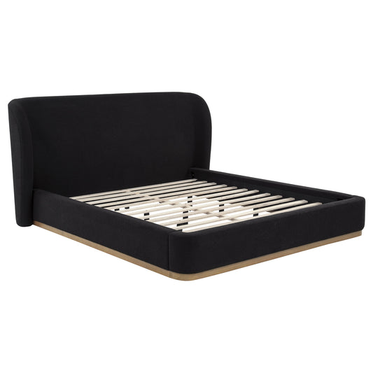 Blaire Upholstered California King Wingback Platform Bed Black - The Sleep Loft - Online Mattress Showroom NYC