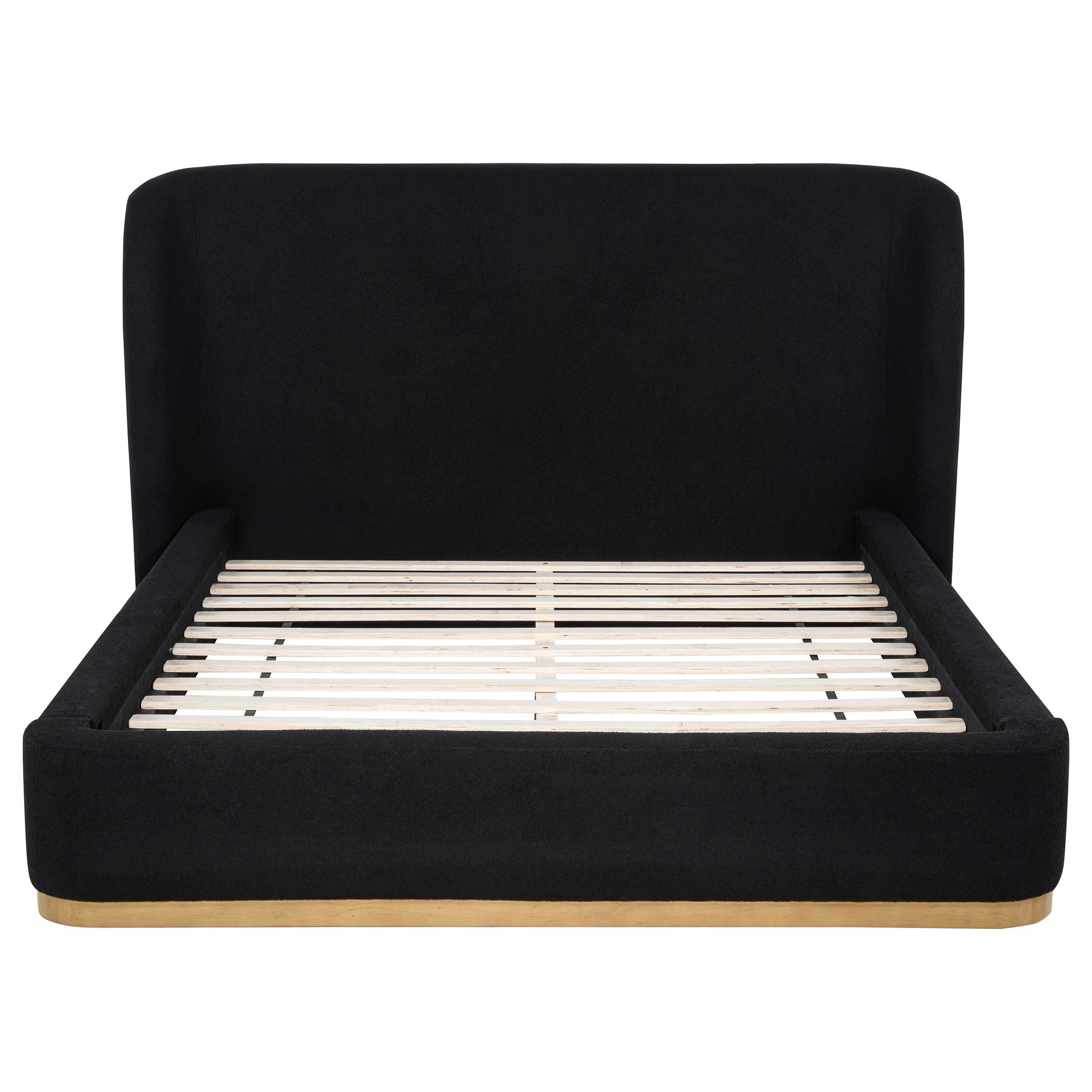 Blaire Upholstered Queen Wingback Platform Bed Black