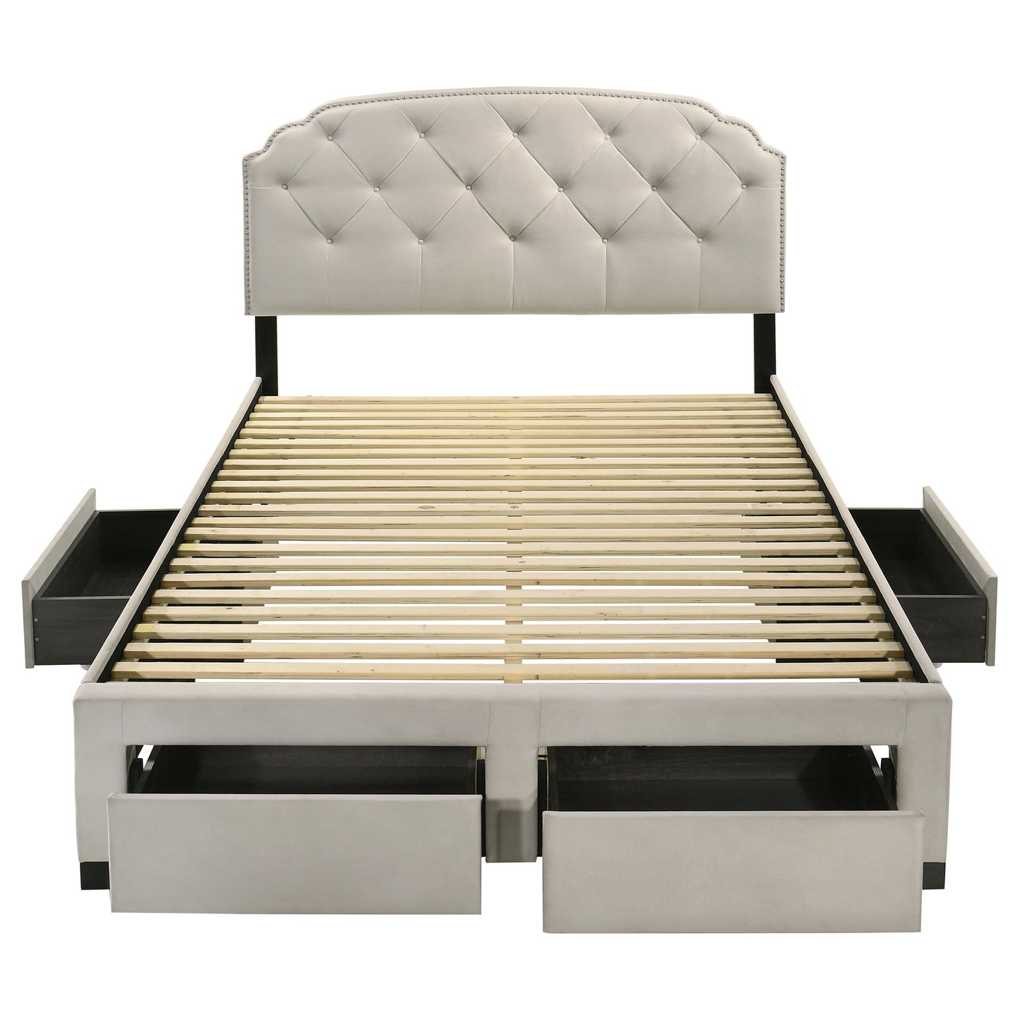 Marianna 4-drawer Upholstered Queen Storage Bed Cream