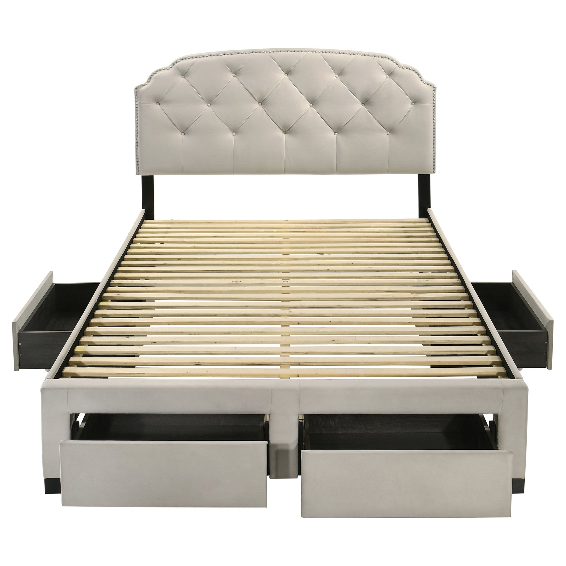 Marianna 4-drawer Upholstered Queen Storage Bed Cream
