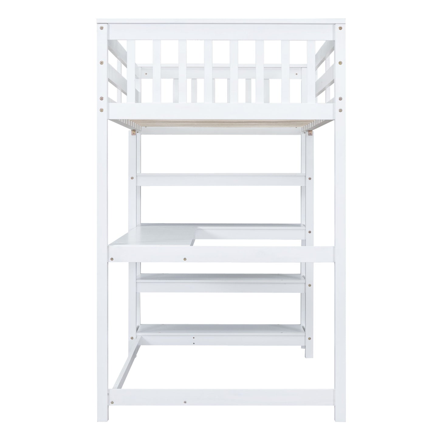Loft Bed With Storage Shelves And Under Bed Desk - The Sleep Loft - Online Mattress Showroom NYC