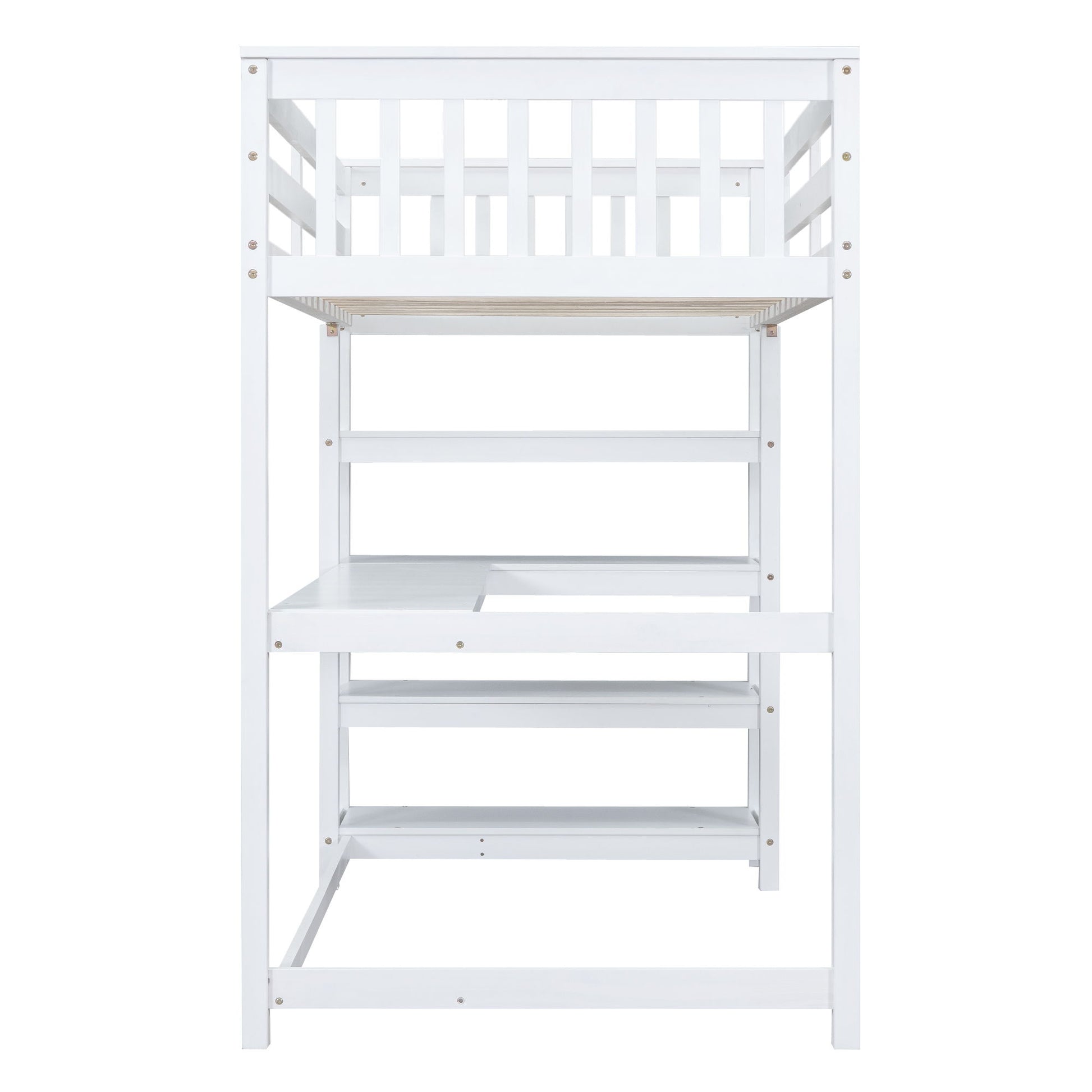 Loft Bed With Storage Shelves And Under Bed Desk - The Sleep Loft - Online Mattress Showroom NYC