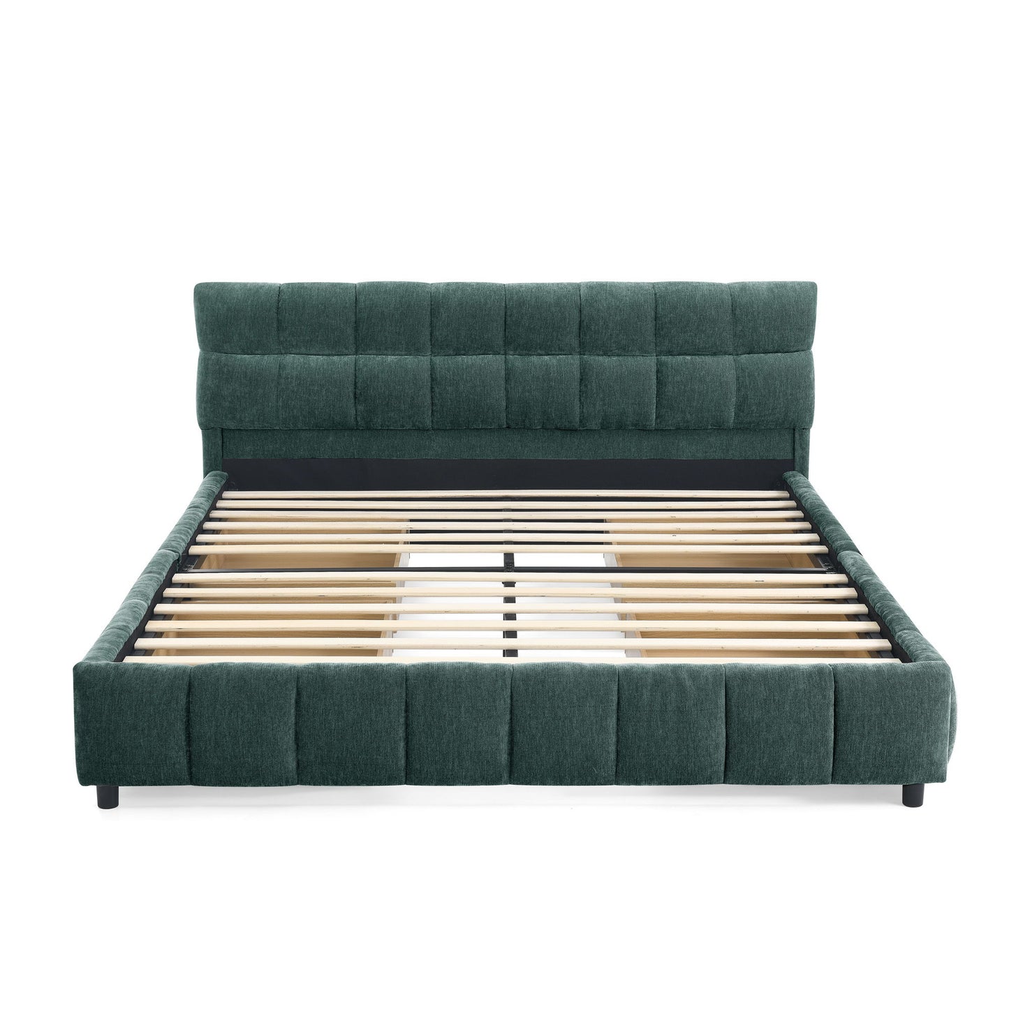 Modern Platform Bed Frame With Thick Fabric - The Sleep Loft - Online Mattress Showroom NYC