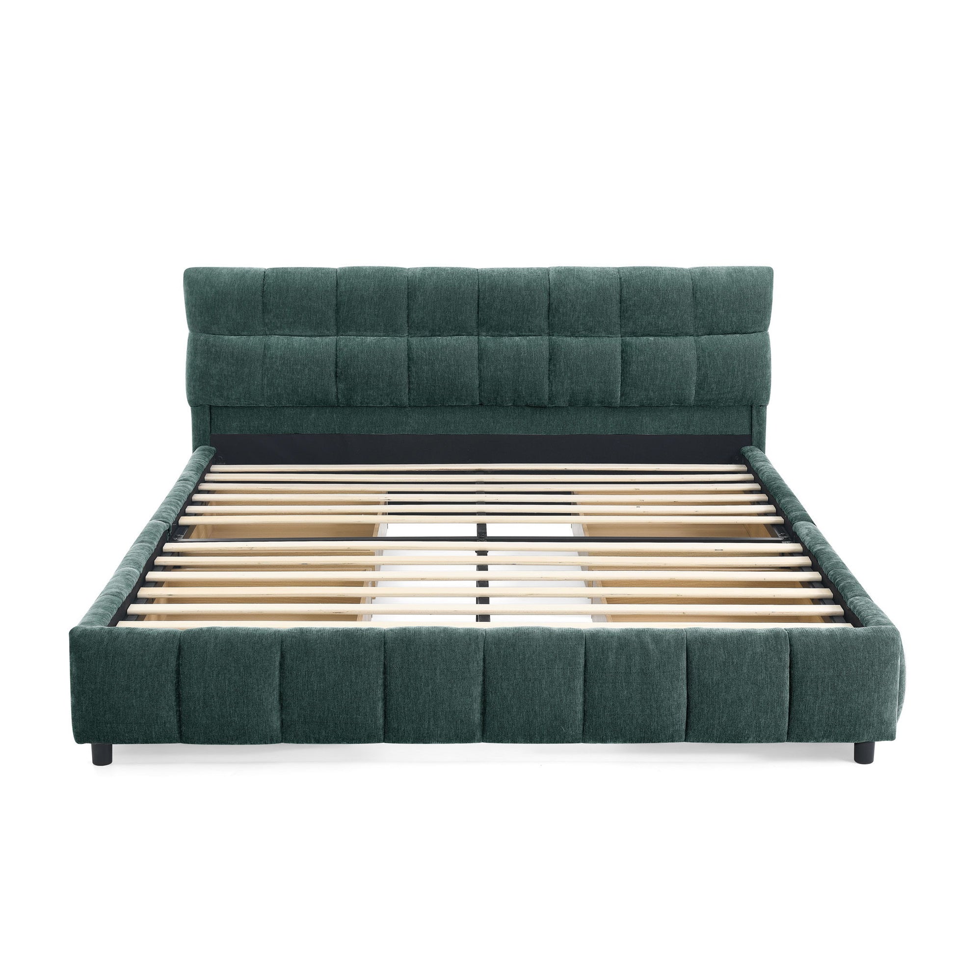 Modern Platform Bed Frame With Thick Fabric - The Sleep Loft - Online Mattress Showroom NYC