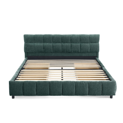 Modern Platform Bed Frame With Thick Fabric - The Sleep Loft - Online Mattress Showroom NYC