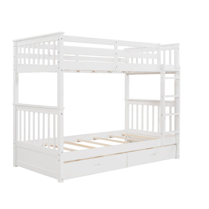 Bunk Bed With Ladders And 2 Storage Drawers - The Sleep Loft - Online Mattress Showroom NYC