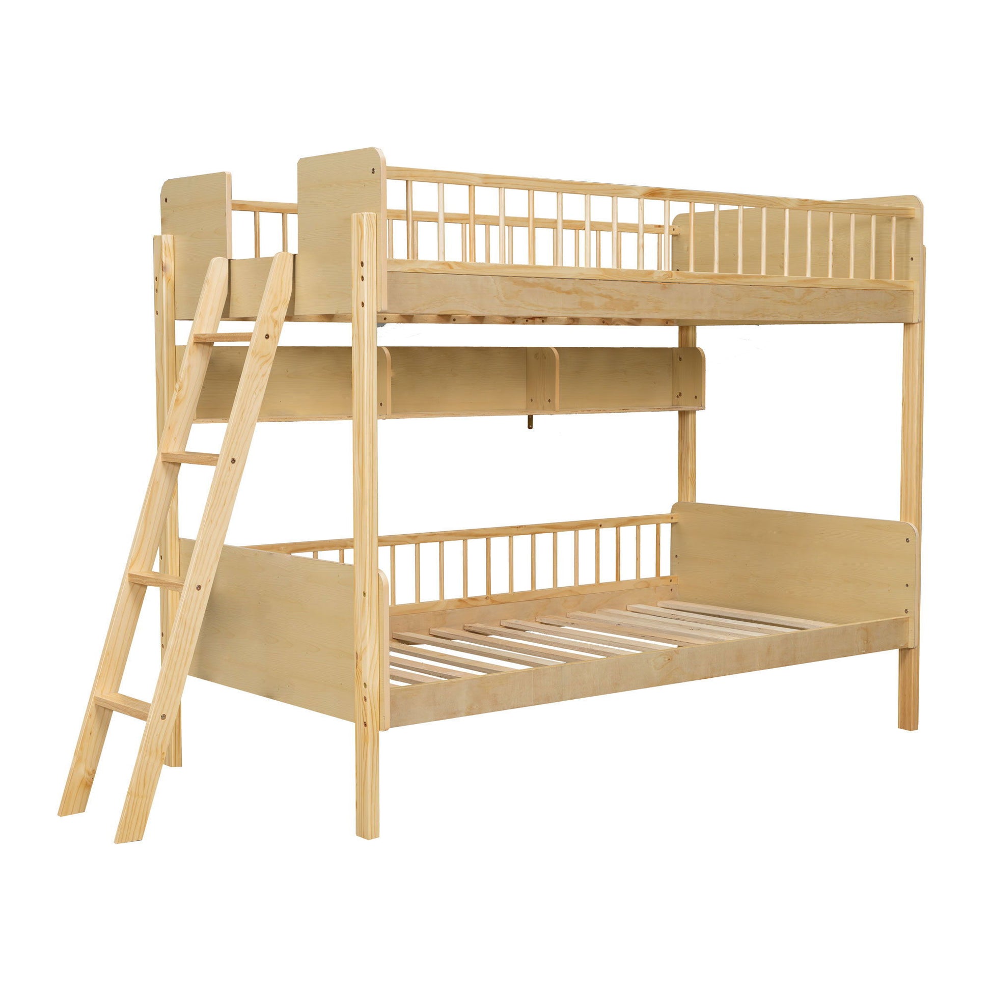 Bunk Bed With 3 Storage Shelves, Adjustable Ladder Left Or Right - The Sleep Loft - Online Mattress Showroom NYC
