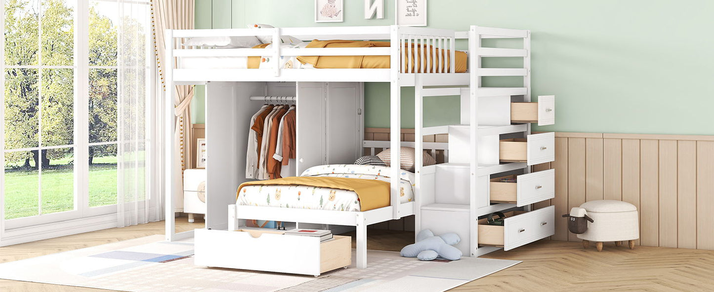 Bunk Bed With Wardrobe, Drawers - The Sleep Loft - Online Mattress Showroom NYC