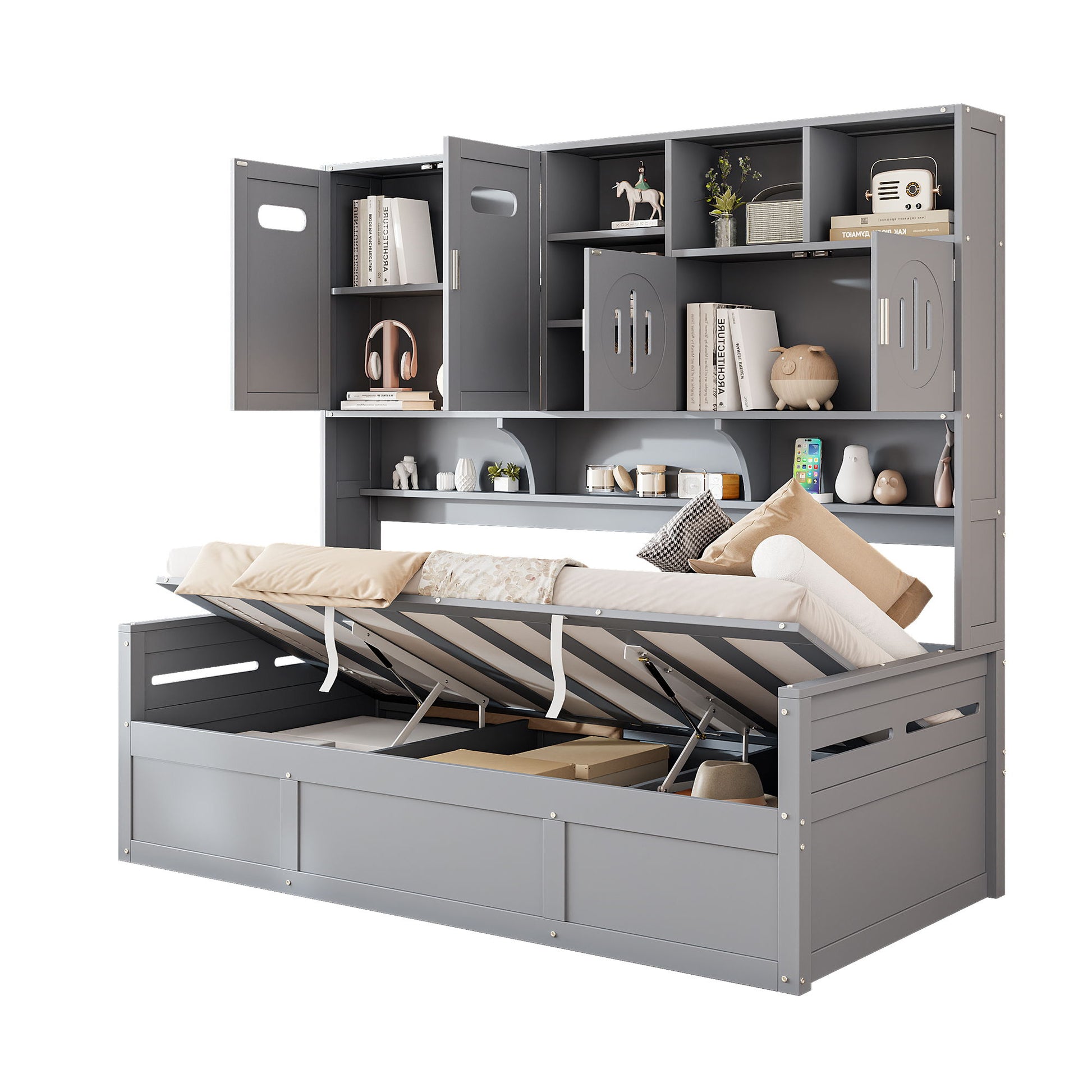 Daybed With All-In-One Cabinet And Shelf - The Sleep Loft - Online Mattress Showroom NYC