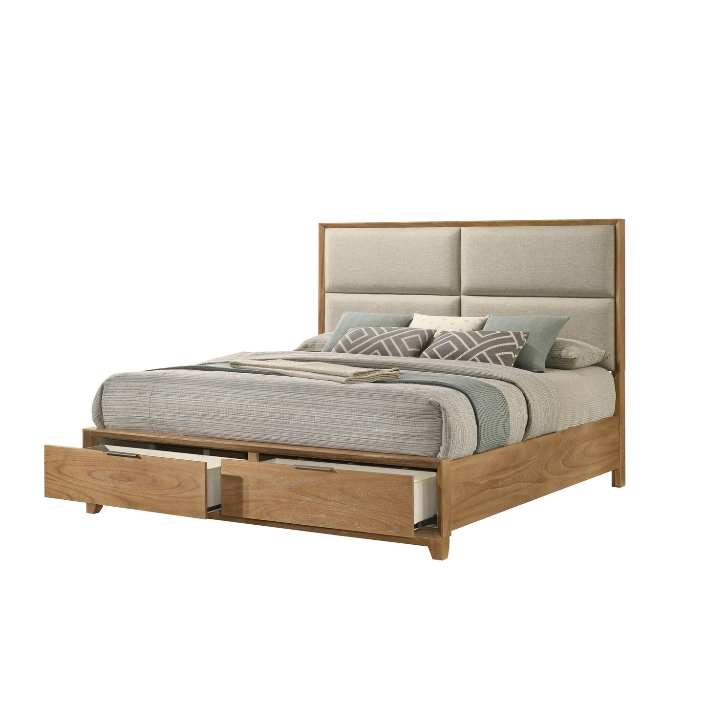 Contemporary Storage Platform Bed With Ultra Plush Headboard