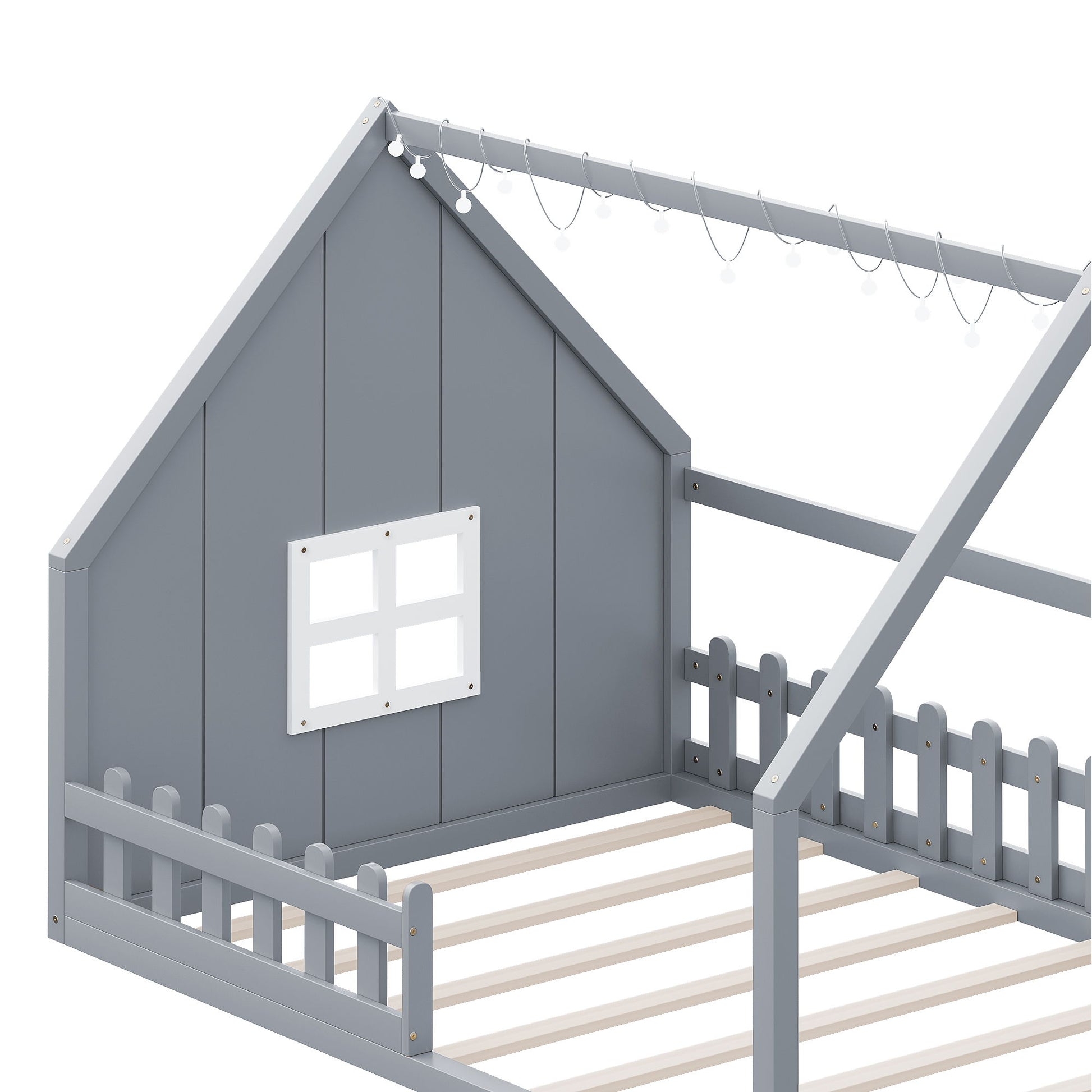 House Bed With Window And Fence - The Sleep Loft - Online Mattress Showroom NYC
