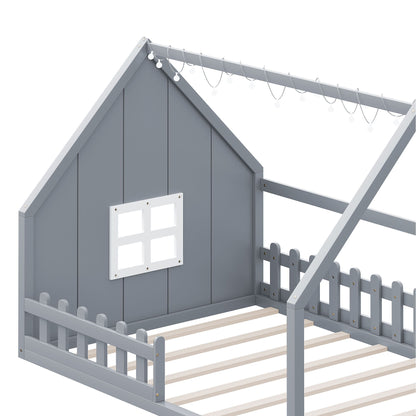 House Bed With Window And Fence - The Sleep Loft - Online Mattress Showroom NYC