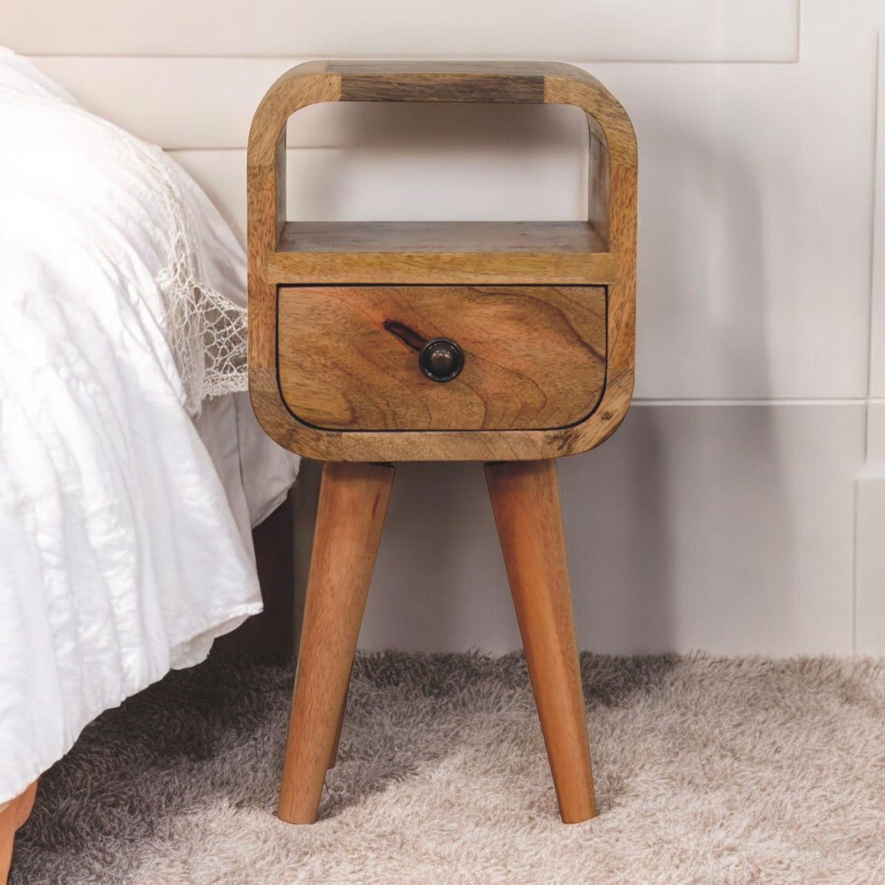 Mini Open Bedside Nightstand - The Sleep Loft - Online Mattress Showroom NYC