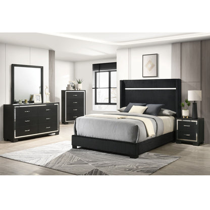 2 Drawer Bedroom Nightstand With Handles - Black - The Sleep Loft - Online Mattress Showroom NYC