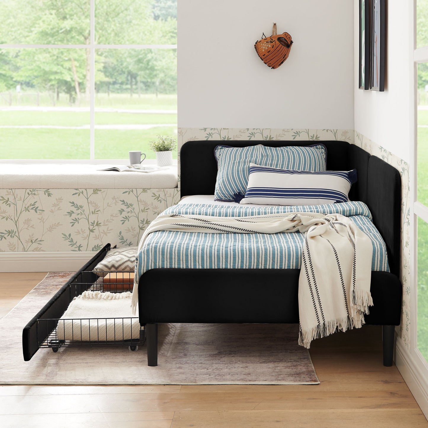 Upholstered Platform Bed Frame With 2 Storage Drawers And Adjustable Sofa Bed - The Sleep Loft - Online Mattress Showroom NYC